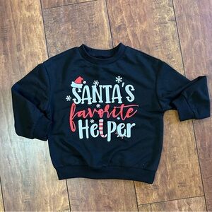 Black Kids Sweatshirt - Santa's Favorite Helper 3T